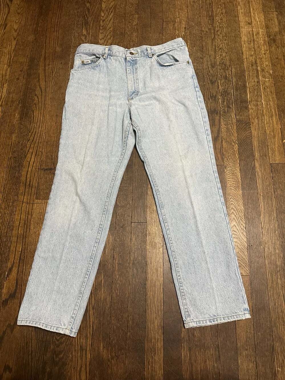 Y2K Lee Vintage Light Wash Denim Jeans Made in USA 100% Cotton Size 36x30
